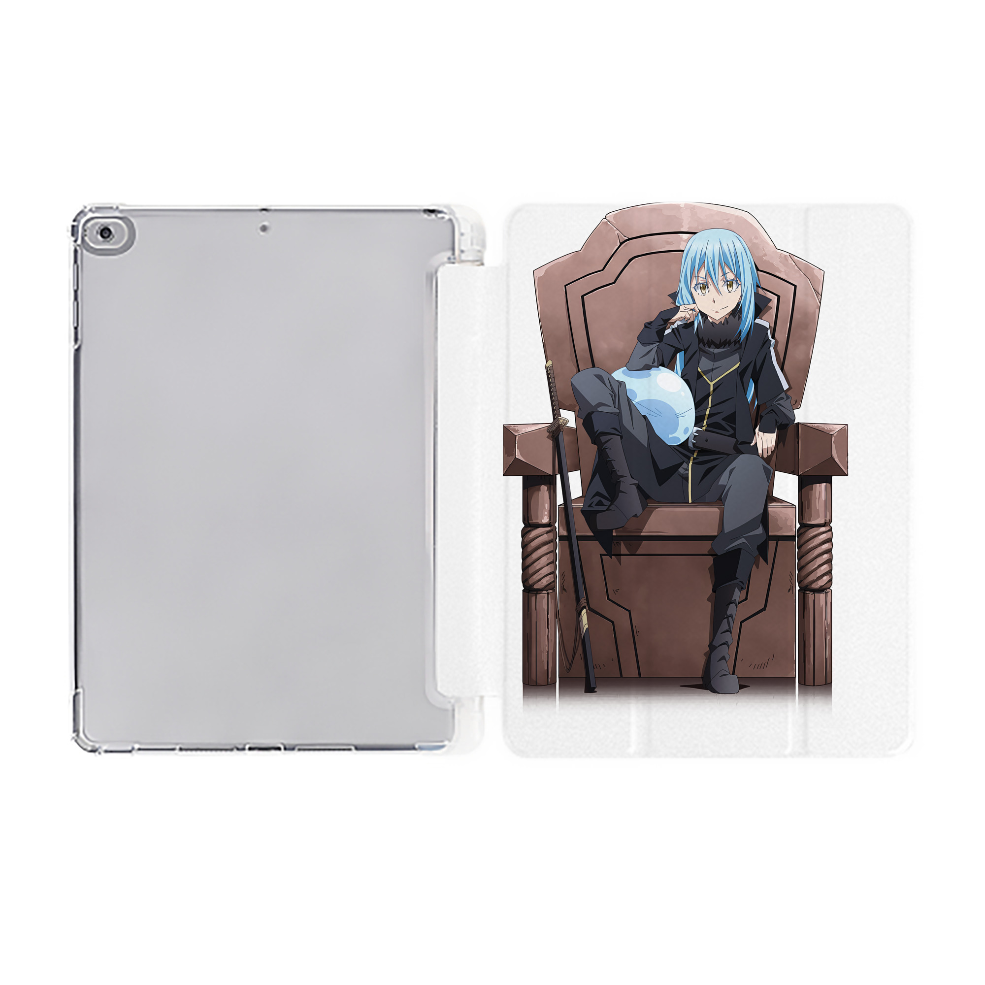 （画像用） 転スラ Regarding Reincarnated to Slime IPad ケース ペン収納付き 三つ折りスタンド PUレザー×シリコン 対応機種9.5/10.5/10.9インチ